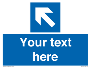 Custom Directional signage blue left arrow 